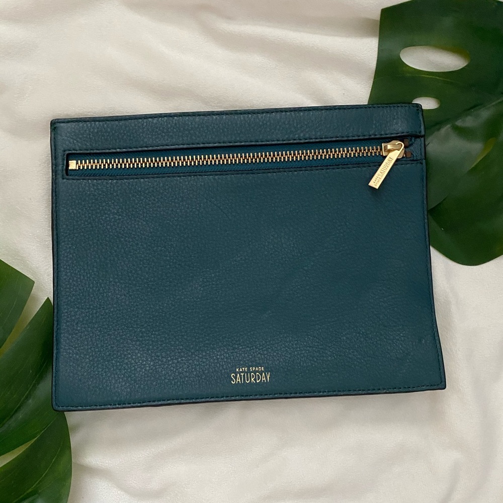 Kate Spade Saturday Zipline Clutch in Teal